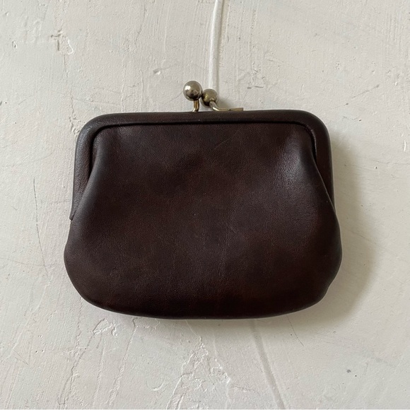 Vintage Coach Mahogany Leather Kisslock Coin Wallet Pouch - Picture 1 of 11